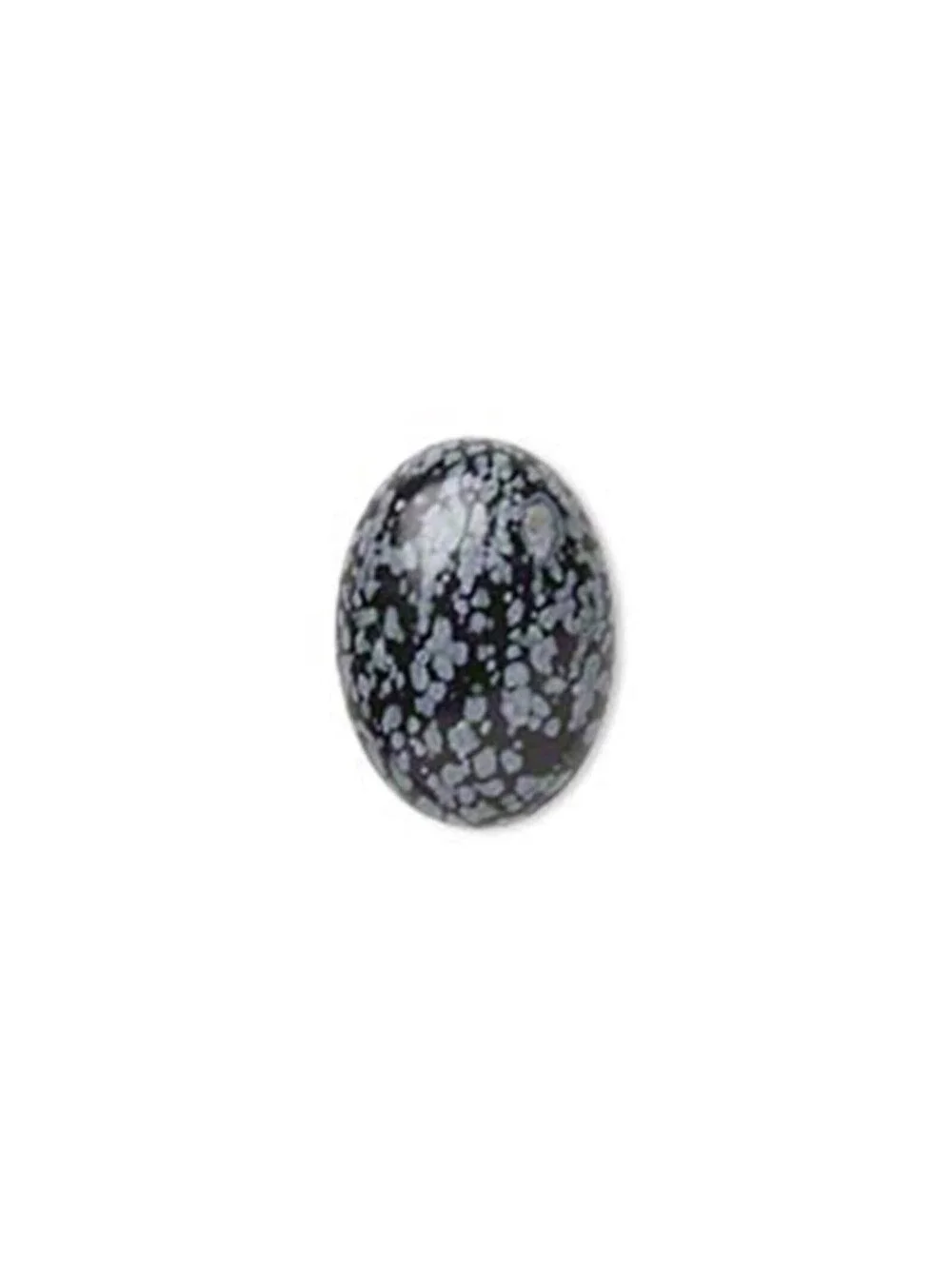 Snowflake Obsidian Natural Gemstone Flat Back Cabochons 18x13mm Oval 2 pcs